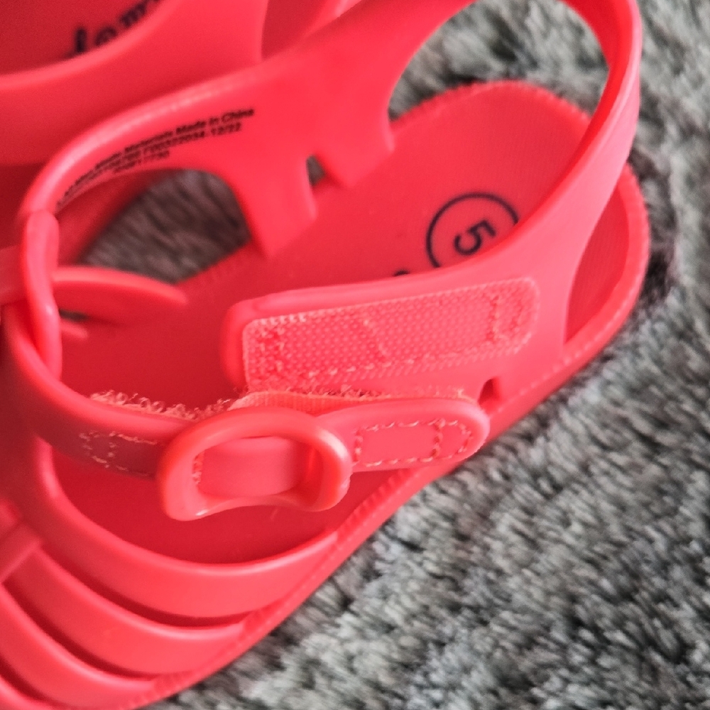 Cat & Jack Kids Neon Pink Sandals - Picture 4 of 6